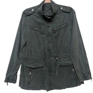 Trixxi Utility Jacket Womens Size M Charcoal 100% TENCEL Military Whimsigoth NWT